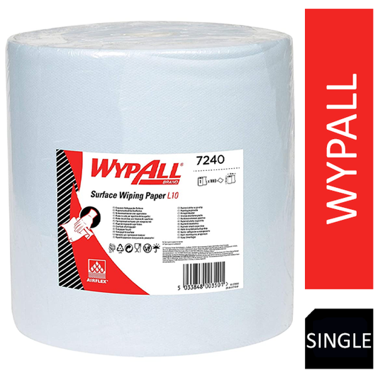 WypAll L10 Surface Wiping Paper 7240 - Jumbo Extra Wide Wiper Roll - 1 Blue Roll x 1,000 Paper Wiper