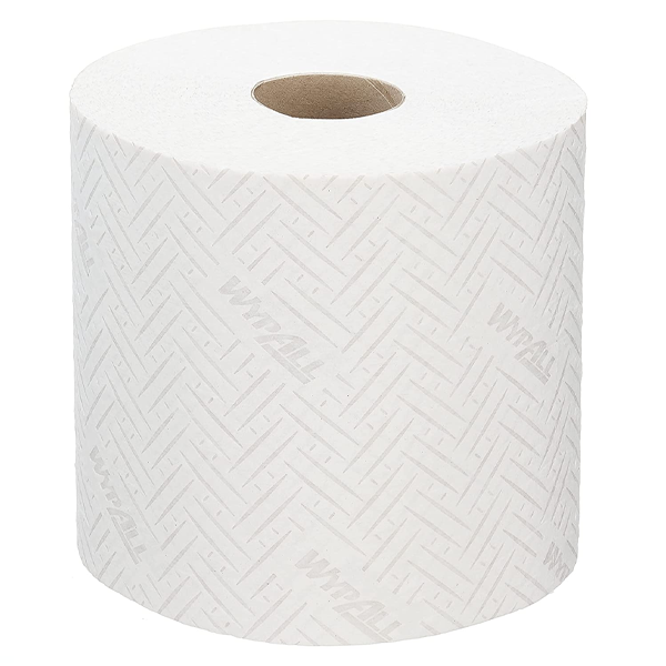 WypAll L20 Cleaning and Maintenance Wiping Paper 7278 - 2 Ply Centrefeed Rolls - 6 Rolls x 400 White Paper Wipers (2,400 Total)