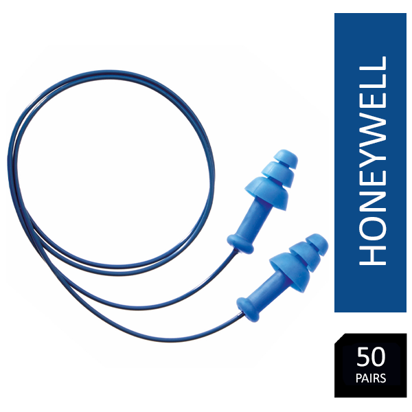 Honeywell 1012522 Howard Leight SmartFit Detectable Multi-Use Corded Earplugs SNR 30 (Pack of 50 pairs)