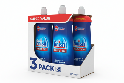 Finish Dishwasher Rinse & Shine Aid Original 800ml For Drier Glasses & Spot Prevention