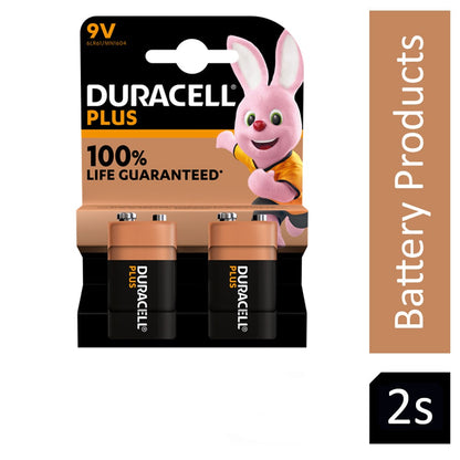 Duracell Plus Battery 9V (Pack of 2) 81275459