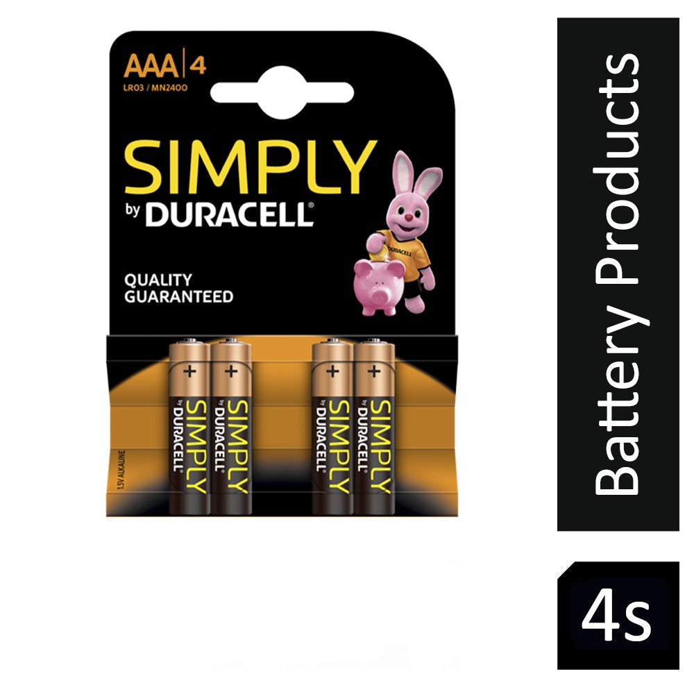 Duracell Simply AAA Batteries {MN2400B4SIMPLY}  Carded Pack 6