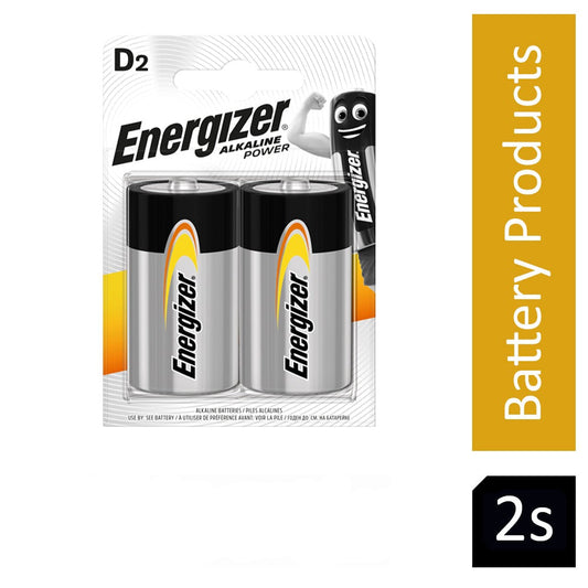 Energizer LR20 D Mono Alkaline Power Battery (Pack of 2)