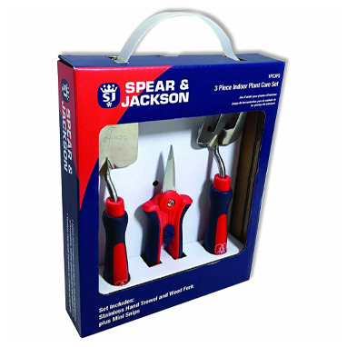 Spear & Jackson IPC3PS Indoor Plant Care 3 Piece Tools Set Garden, Red and Blue, 40.0 mm*230.0 mm*180.0 mm