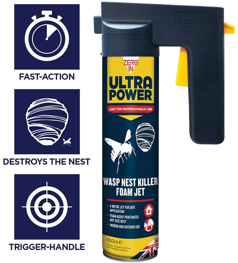 Zero In Ultra Power Wasp Nest Killer Foam Jet 600ml (ZER556)
