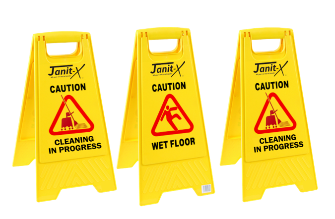 Janit-X Double Warning A-Frames {Wet Floor/Cleaning in Progress} - UK BUSINESS SUPPLIES