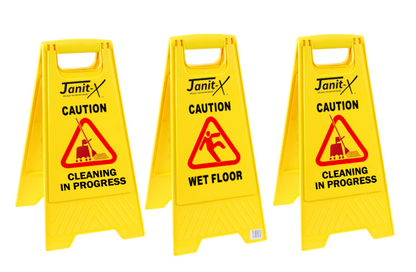 Janit-X Double Warning A-Frames {Wet Floor/Cleaning in Progress} - UK BUSINESS SUPPLIES