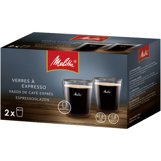 Melitta Espresso Double Walled Glass Set 80ml {2 Pack} - UK BUSINESS SUPPLIES