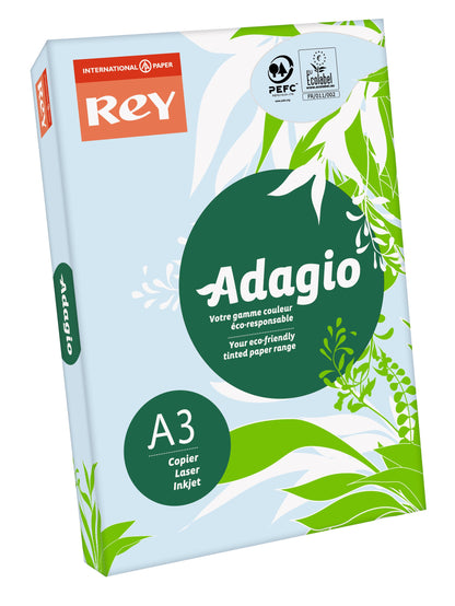 Rey Adagio Paper A3 80gsm Blue (Ream 500) RYADA080X438