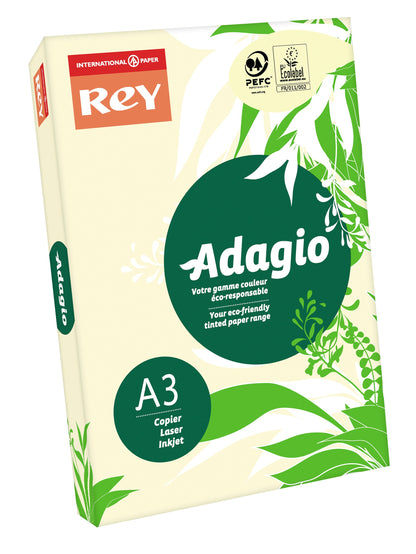 Rey Adagio Paper A3 80gsm Ivory (Ream 500) RYADA080X449