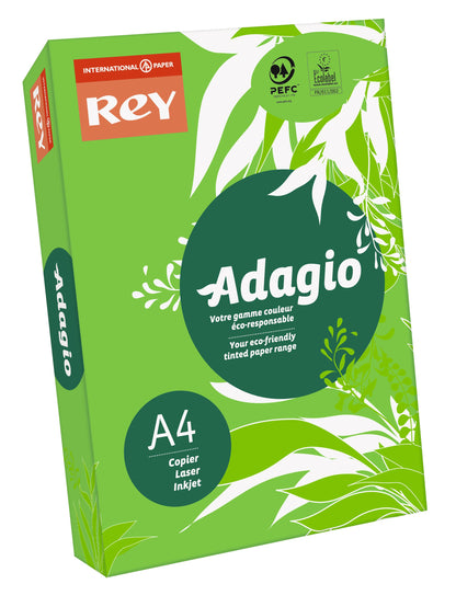 Rey Adagio Paper A4 80gsm Deep Green (Ream 500) RYADA080X433