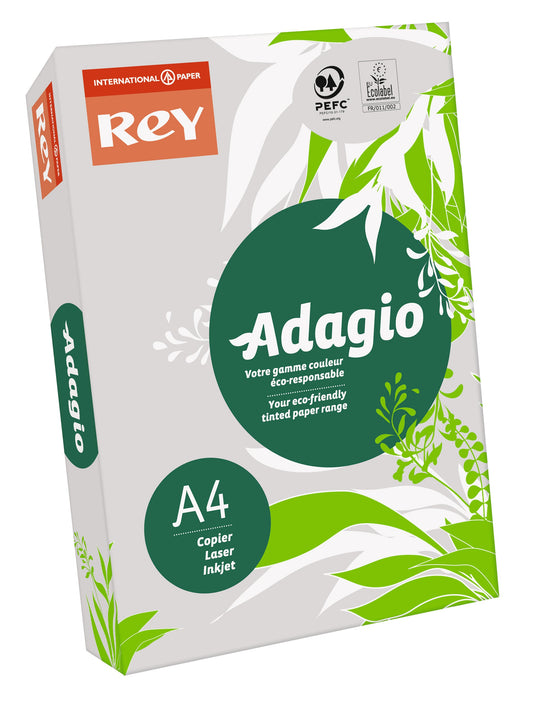 Rey Adagio Paper A4 80gsm Grey (Ream 500) RYADA080X409