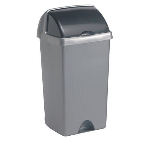 Addis Metallic 50L Roll-Top Bin including Lid - UK BUSINESS SUPPLIES