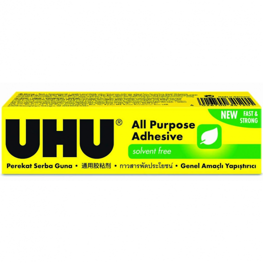UHU All Purpose Adhesive | Solvent-free | Crystal Clear | 33ml Tube