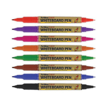 Artline 2-in-1 Whiteboard Marker Fine/Superfine Assorted (Pack of 8) EK-541T-WB