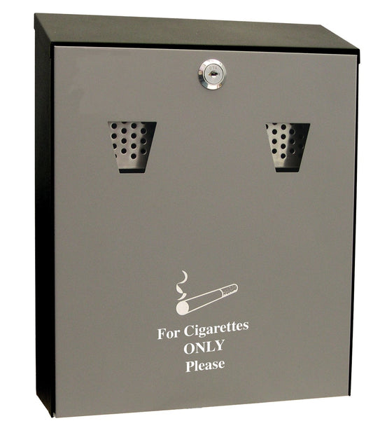 Cathedral (3.1 litre) Lockable Steel Ash & Cigarette Bin (Black)