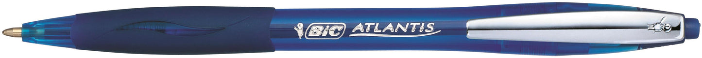 Bic Atlantis Premium Retractable Ballpoint Pen 0.32mm Line Blue (Pack 12) - 9021322