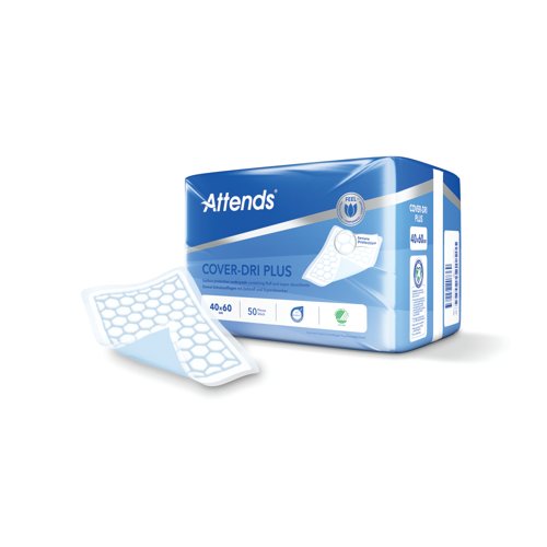 Attends Cover-Dri Bed Pad 400x600mm Plus x6 Pack of 50 36683