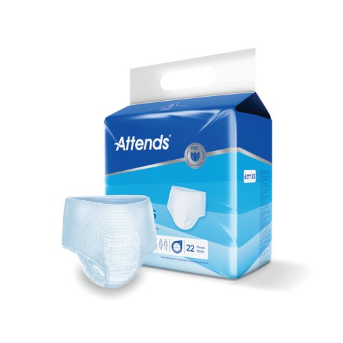 Attends Pull-Ons Incontinence Pants Size 6XS x4 Pack of 22 35954