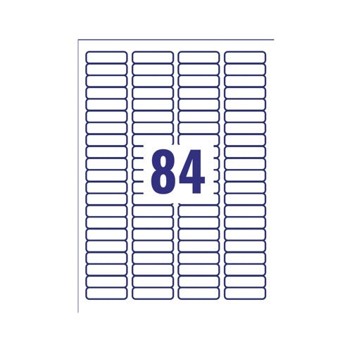 Avery Laser Mini Labels 46mmx11.1mm 84 Per Sheet White (Pack of 8400) L7656-100