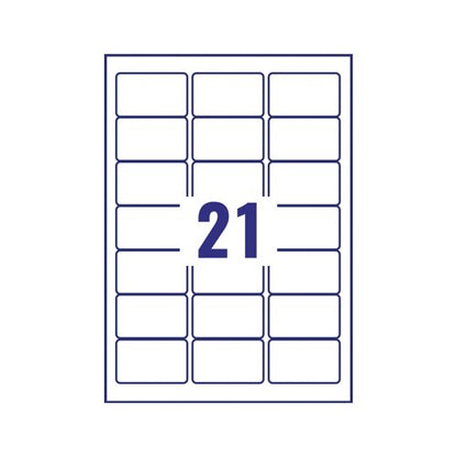 Avery Inkjet Address Labels QuickDRY 63.5x38.1mm 21 Per Sheet White (Pack of 525) J8160-25