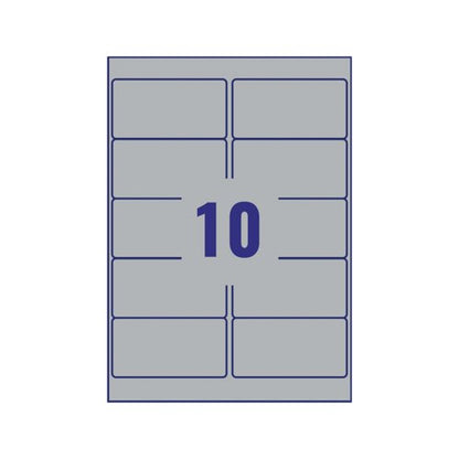 Avery Laser Label H-Duty 10 Per Sheet Silver (Pack of 200) L6012-20