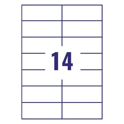 Avery Ultragrip Multipurpose Labels 105x42.3mm 14 Per Sheet White (Pack of 1400) 3653