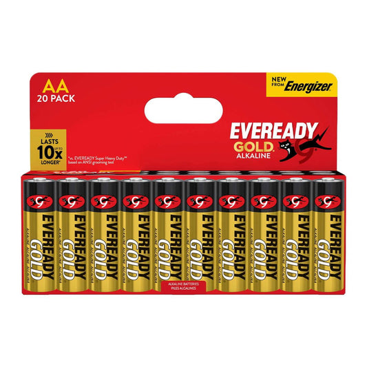 Eveready AA Alkaline Gold | 10 x Extra Life | 20 Pack