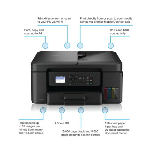 Brother DCP-T780DW 3-in-1 Wireless Colour Ink Tank Printer DCPT780DWZU1