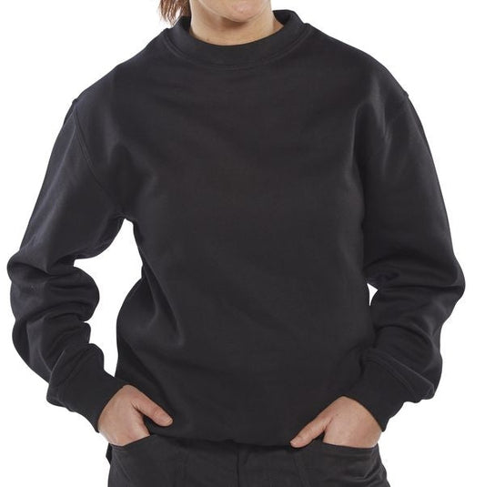 Beeswift Workwear Black Crew Necked Sweatshirt {All Sizes}