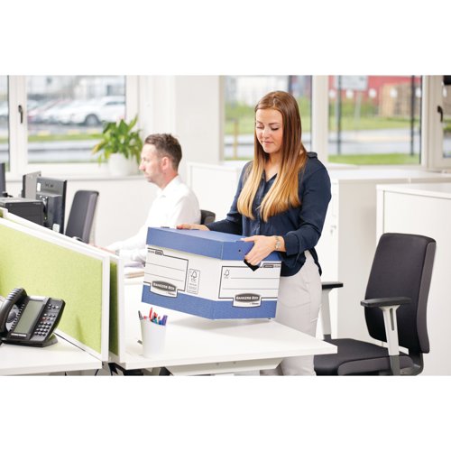Bankers Box Heavy Duty Ergo Box Blue/White (Pack of 10) 0038801