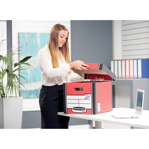 Bankers Box Premium Tall Storage Box Red (Pack of 5) 7260706