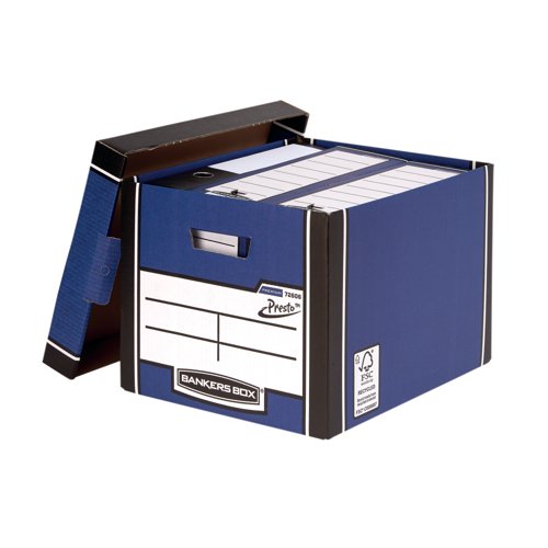 Bankers Box Premium Presto Storage Box Blue/White (Pack of 10) 7260603
