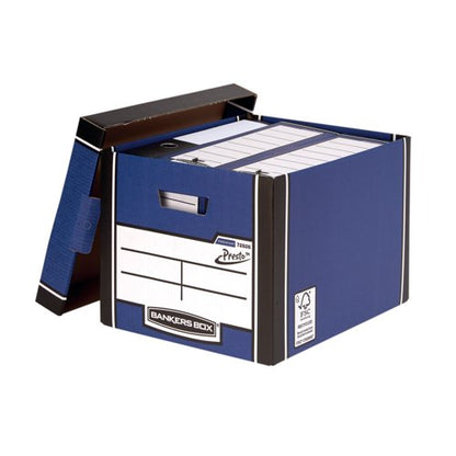 Bankers Box Premium Presto Storage Box Blue/White (Pack of 10) 7260603