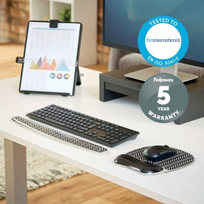 Fellowes Photo Gel Mouse Mat with Wrist Support Chevron Design 9653401