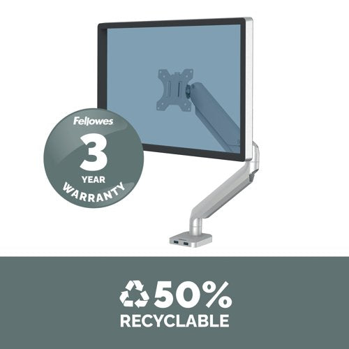 Fellowes Platinum Series Single Monitor Arm Silver 8056401