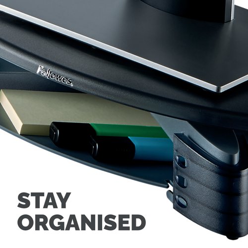 Fellowes Rotating Monitor Stand Platform 14kg Capacity Graphite 9145003