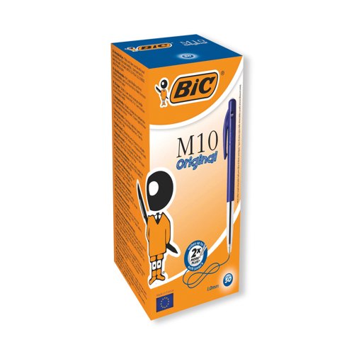 Bic M10 Clic Retractable Ballpoint Pen Medium Blue Pack of 50 1199190121