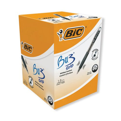 Bic BU3 Grip Retractable Ballpoint Pen Black Pack of 60 996683