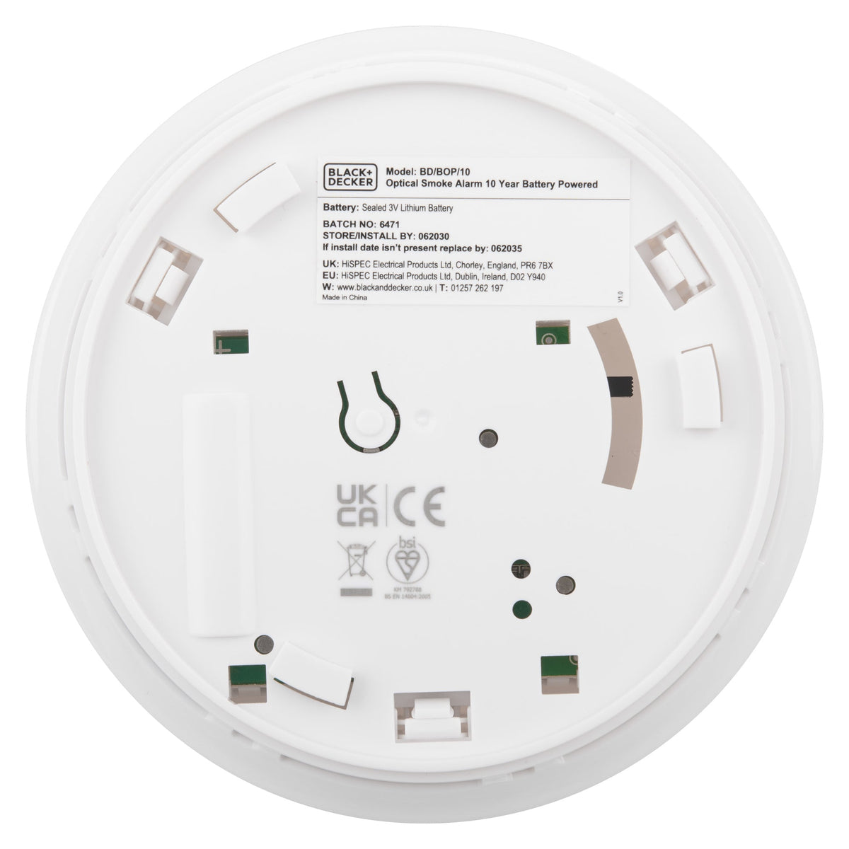 Black + Decker Smoke Alarm |10 Year Sealed Lithium Battery Life | Optical Sensor | Twin Pack Off