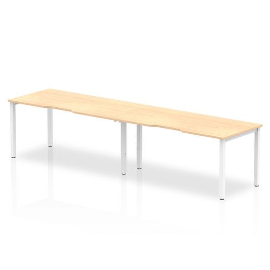 Dynamic Evolve Plus 1600mm Single Row 2 Person Desk Maple Top White Frame BE349