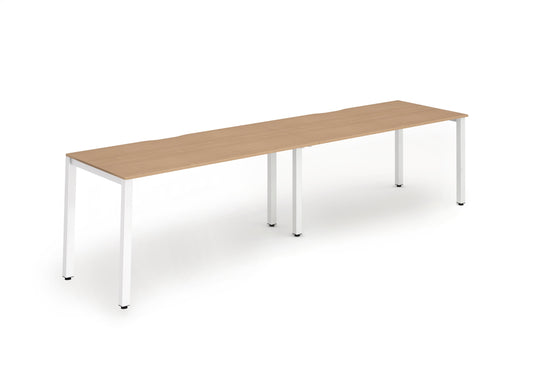 Dynamic Evolve Plus 1200mm Single Row 2 Person Desk Beech Top White Frame BE358