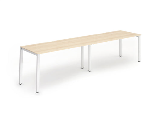 Dynamic Evolve Plus 1200mm Single Row 2 Person Desk Maple Top White Frame BE359