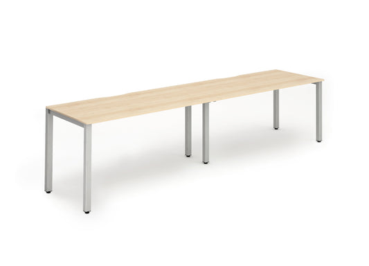 Dynamic Evolve Plus 1400mm Single Row 2 Person Desk Maple Top Silver Frame BE374