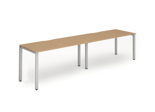 Dynamic Evolve Plus 1200mm Single Row 2 Person Desk Oak Top Silver Frame BE380