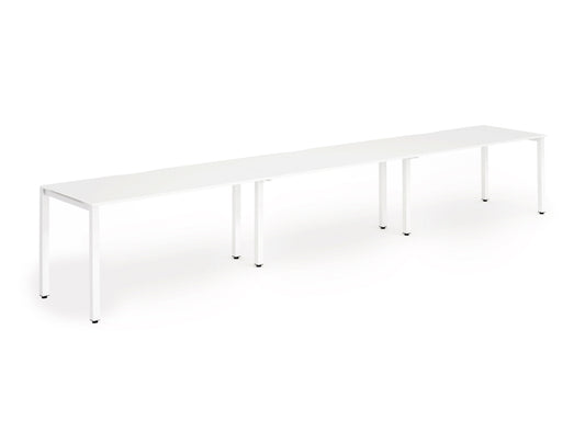 Dynamic Evolve Plus 1400mm Single Row 3 Person Desk White Top White Frame BE391