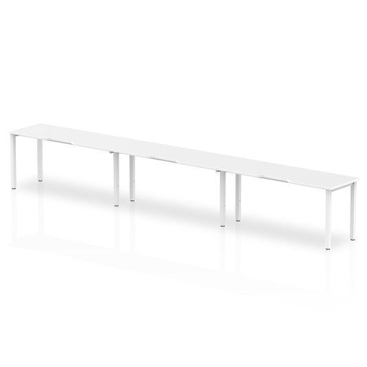 Dynamic Evolve Plus 1400mm Single Row 3 Person Desk White Top White Frame BE391