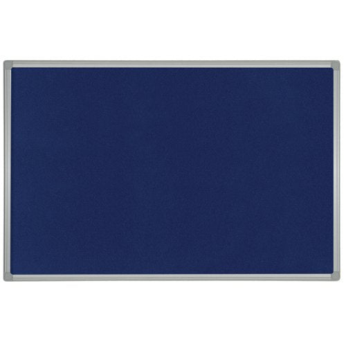 Bi-Office Aluminium Trim Felt Notice Board 900x600mm Blue FB0743186