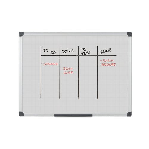 Bi-Office Maya Magnetic Whiteboard Gridded 900x600mm MA0347170