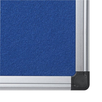 Bi-Office Aluminium Trim Felt Notice Board 900x600mm Blue FA0343170
